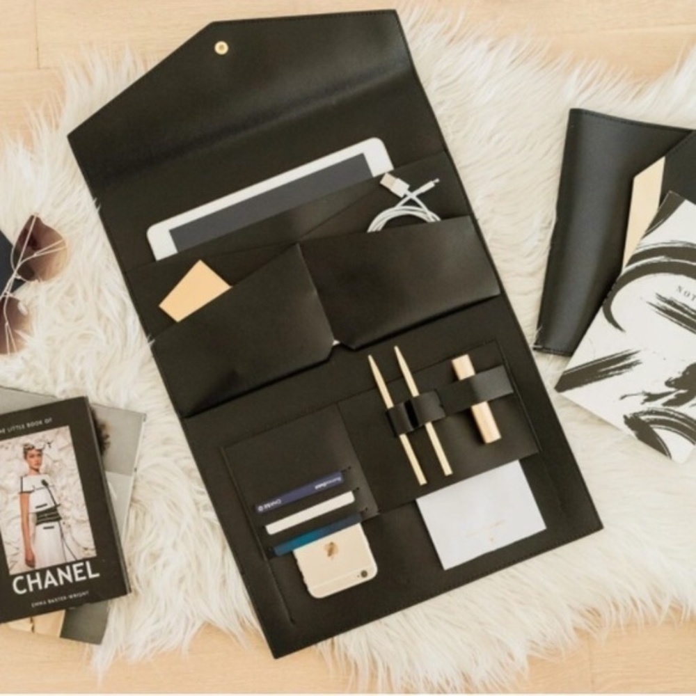 Glass Ladder & Co The Megan Clutch in Black NWOT
